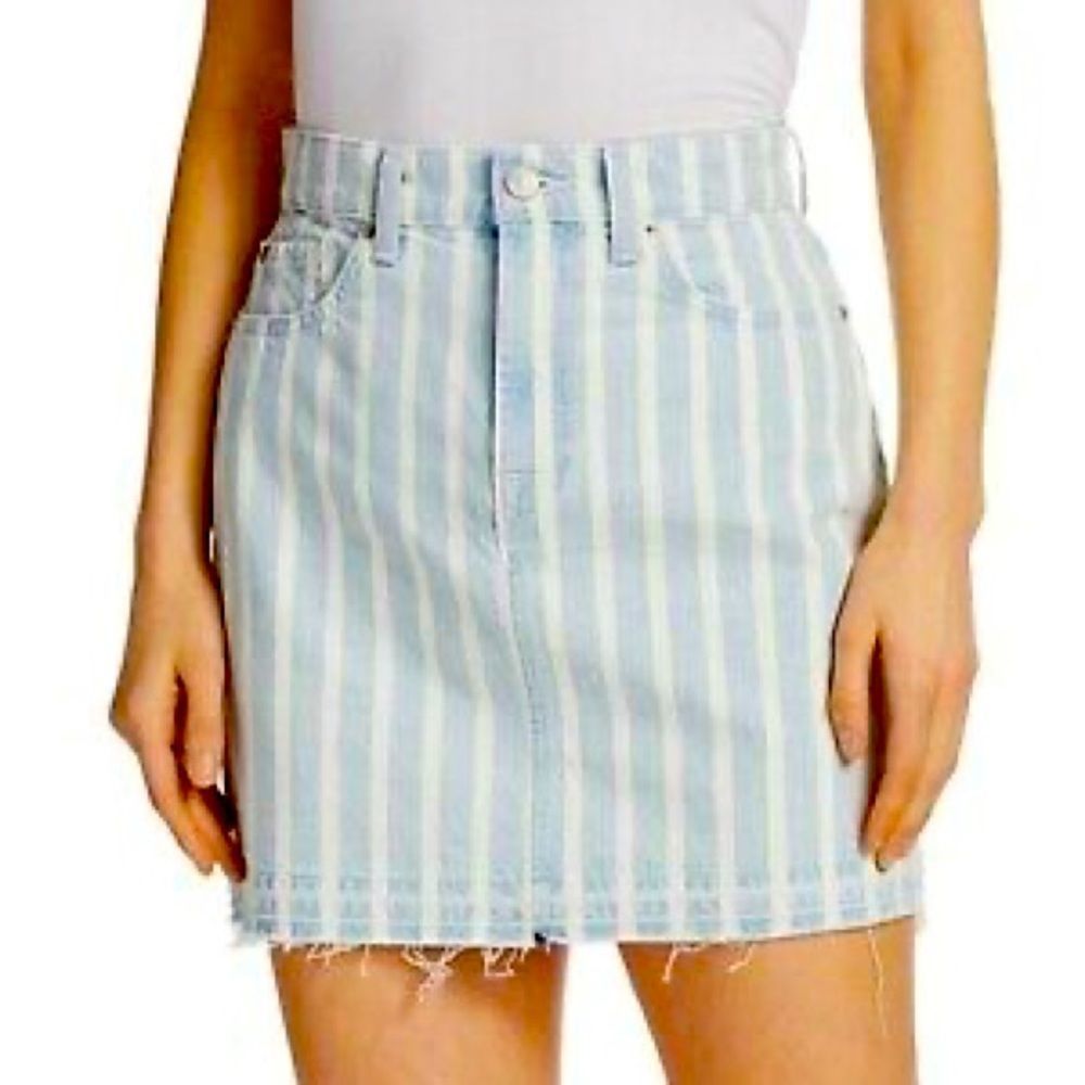7 for all Mankind Striped Denim Skirt Size 28